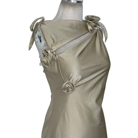 Coperni Gold Asymmetrical Gown with Slit - Picture 7 of 16